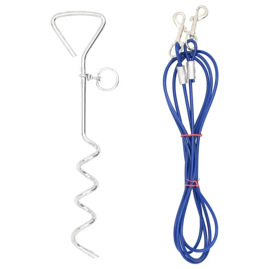 VidaXL 9.8 Ft. Dog Tie-Out Cable with Ground Stake