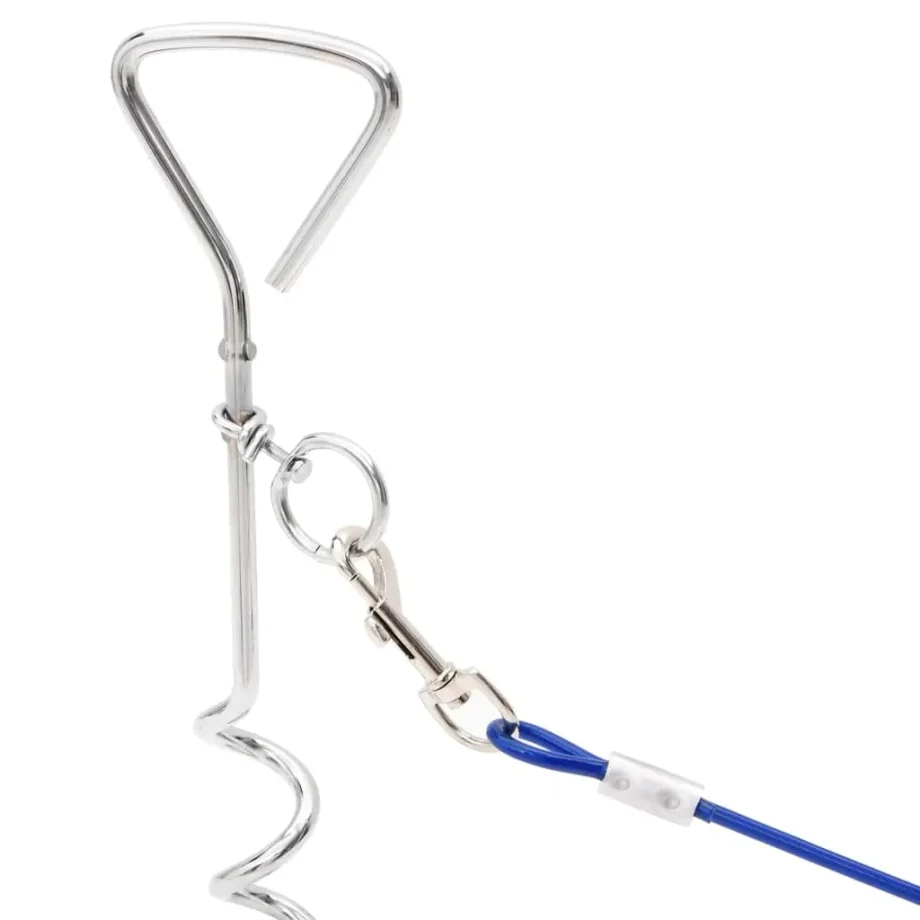 VidaXL 9.8 Ft. Dog Tie-Out Cable with Ground Stake