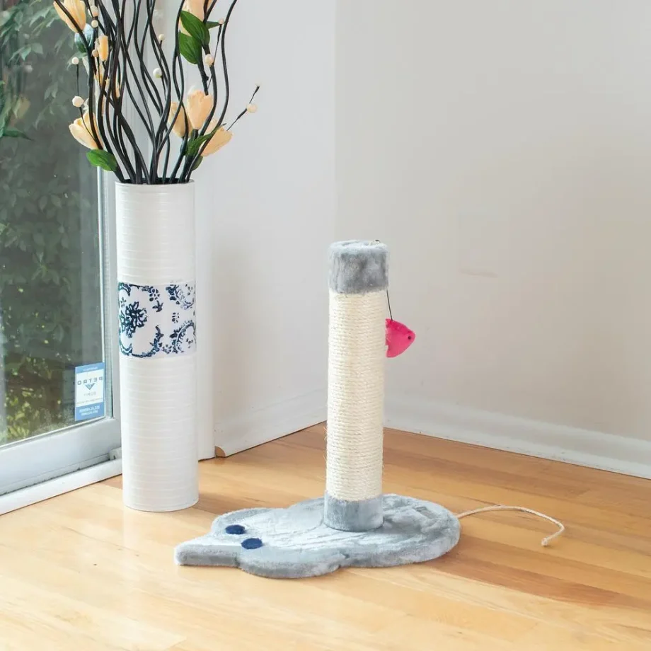 Armarkat Mouse Shape Real Wood Cat Scratcher Toy, Sisal Scratching Post